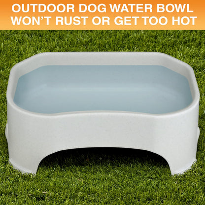 Extra Large Outdoor Dog Water Bowl - 2.25 Gallon Capacity, Versatile Trough Style Dish for Indoor and Outdoor Use, Spill-Resistant Design, Vanilla Bean