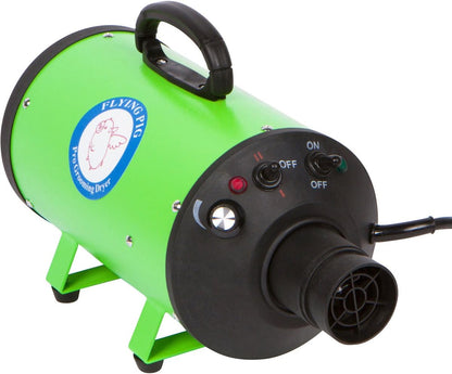 High Velocity Pet Grooming Dryer with Heater - Flying Pig Model One (Green)
