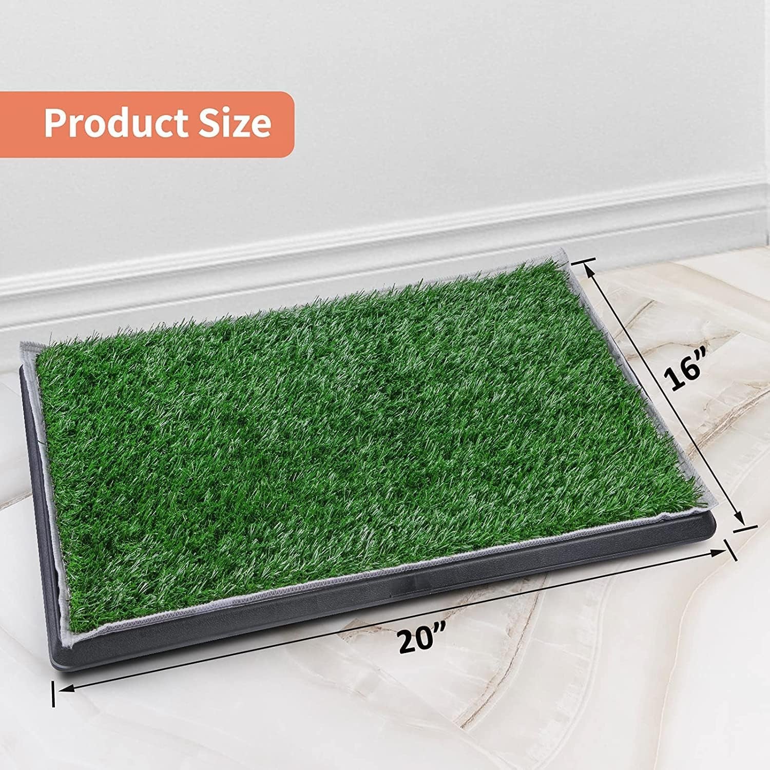 Dog Toilet Tray with Washable Pee Pad and Artificial Grass Patch for Dogs Puppy Toilet Training, Portable Indoor Dog Litter Tray (40.6X50.7Cm)