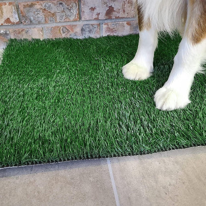 Dog Toilet Tray with Washable Pee Pad and Artificial Grass Patch for Dogs Puppy Toilet Training, Portable Indoor Dog Litter Tray (40.6X50.7Cm)