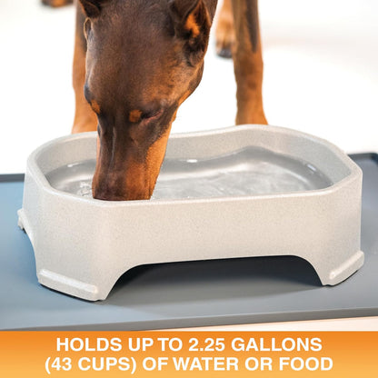Extra Large Outdoor Dog Water Bowl - 2.25 Gallon Capacity, Versatile Trough Style Dish for Indoor and Outdoor Use, Spill-Resistant Design, Vanilla Bean
