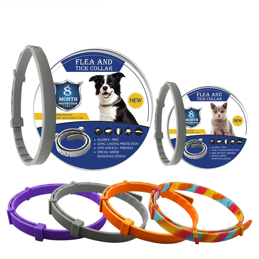 8 Month Protection Flea & Tick Collar Insect Prevention Silicone Cat Necklace Wear Resistant Anti-Mosquito Pet Supplies Teddy