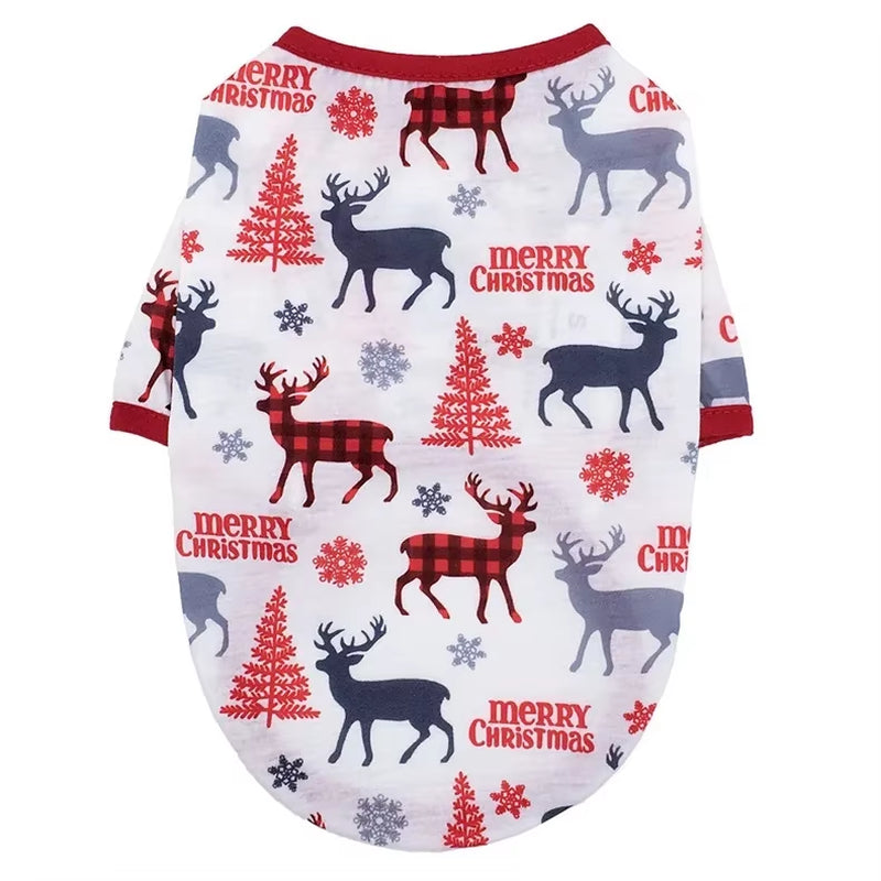 Pet Dog Christmas Shirt Clothes Xmas Vest Soft Shirts Holiday Small Dog Apparel Snowman Printed Puppy Costume for Cats or Dogs