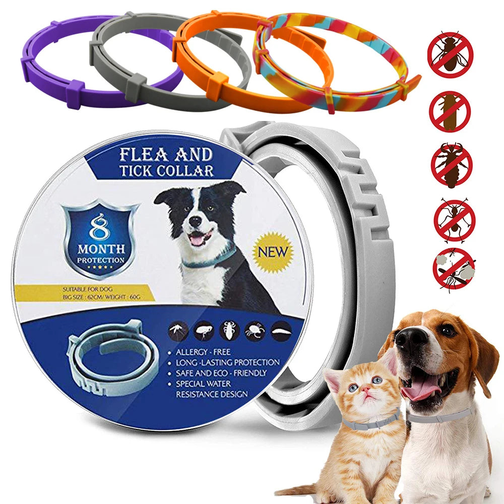 8 Month Protection Flea & Tick Collar Insect Prevention Silicone Cat Necklace Wear Resistant Anti-Mosquito Pet Supplies Teddy