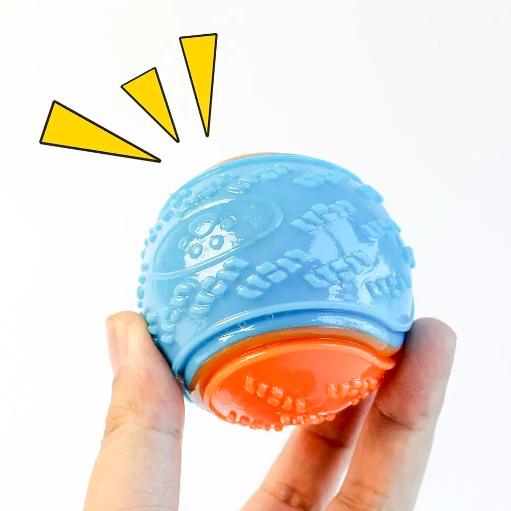 Dog Chew Ball Toy Drinding Teeth Bite-Resistant Silicone Ball Puppy Toy Squeaky Teeth Cleaning Training Dog Toy Supplies