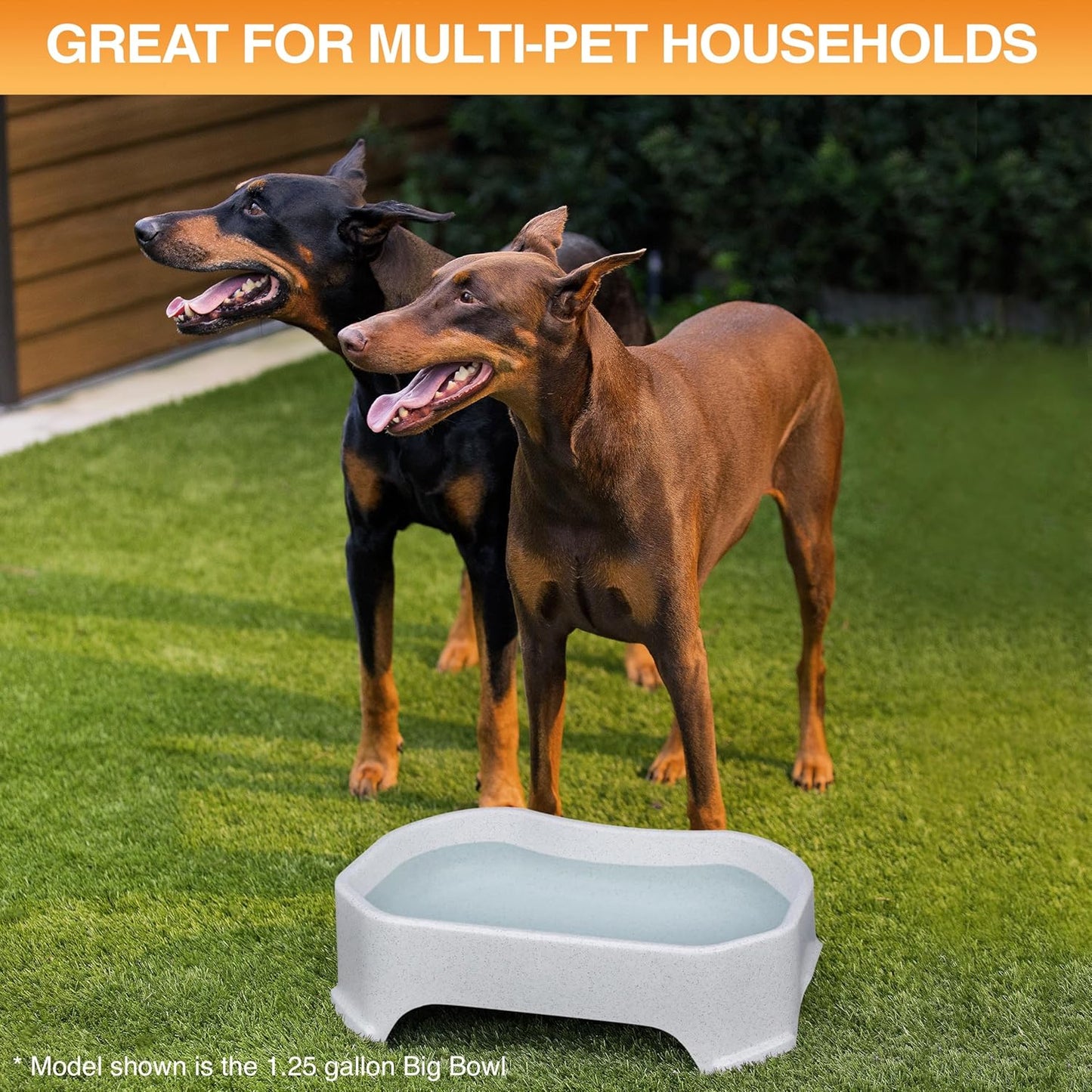 Extra Large Outdoor Dog Water Bowl - 2.25 Gallon Capacity, Versatile Trough Style Dish for Indoor and Outdoor Use, Spill-Resistant Design, Vanilla Bean