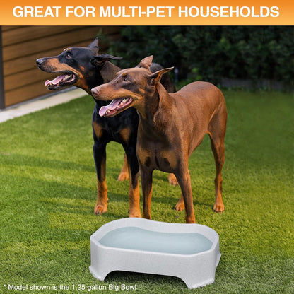 Extra Large Outdoor Dog Water Bowl - 2.25 Gallon Capacity, Versatile Trough Style Dish for Indoor and Outdoor Use, Spill-Resistant Design, Vanilla Bean