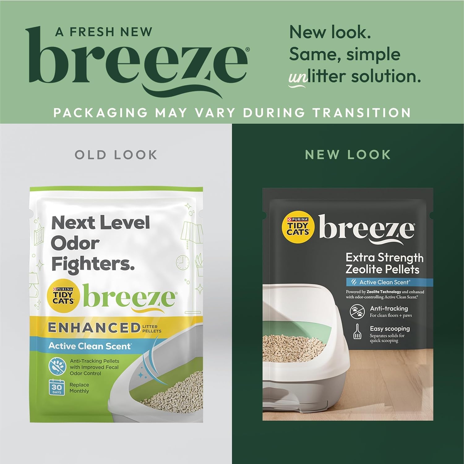 Breeze Enhanced Scented Litter Pellets Refill - Four 7 lb. Bags in Recyclable Packaging